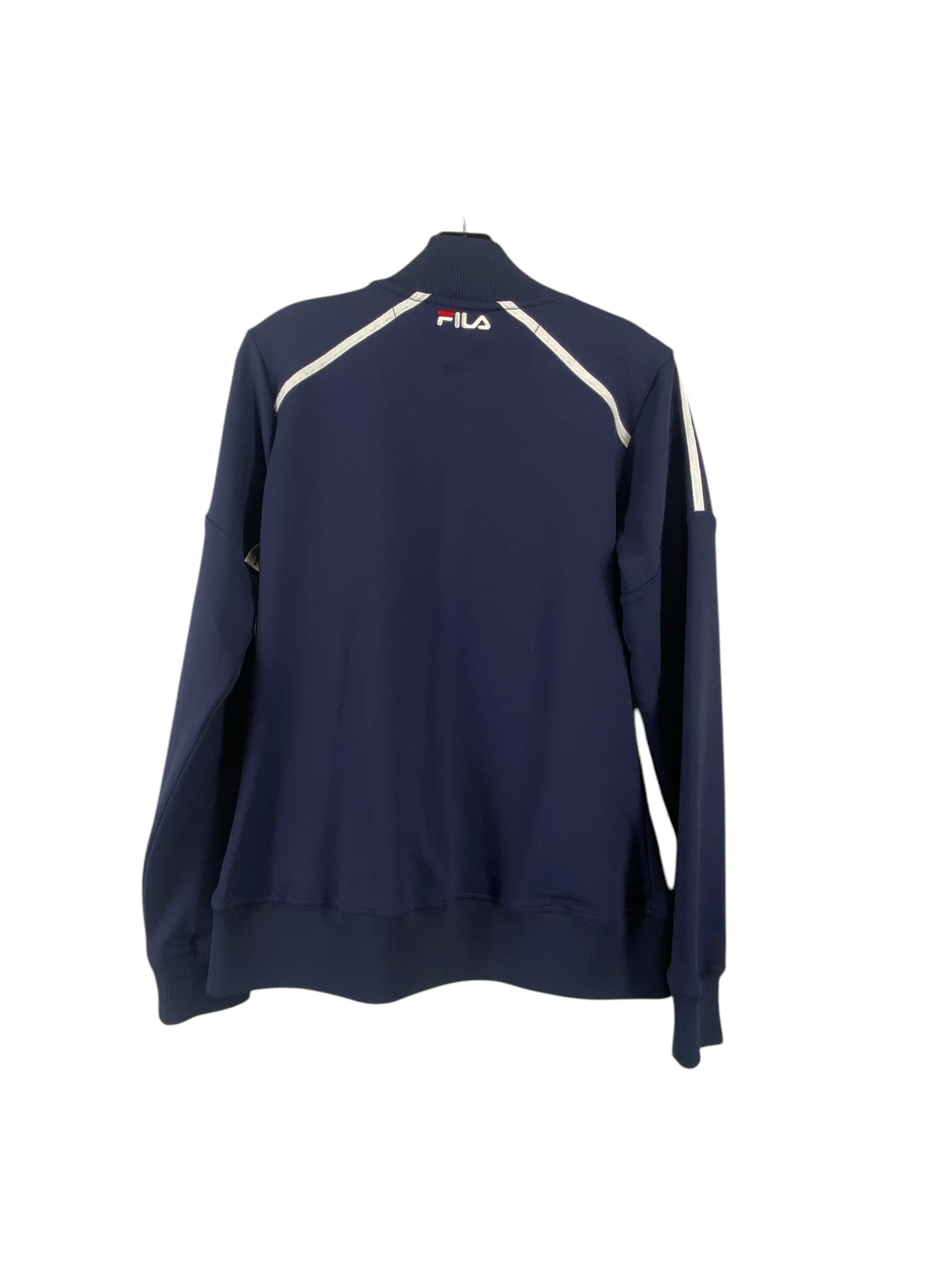 Athletic Jacket By Fila In Navy, Size: M