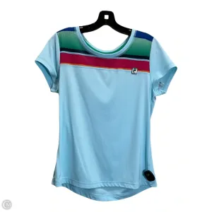 Athletic Top Short Sleeve By Fila In Blue, Size: M