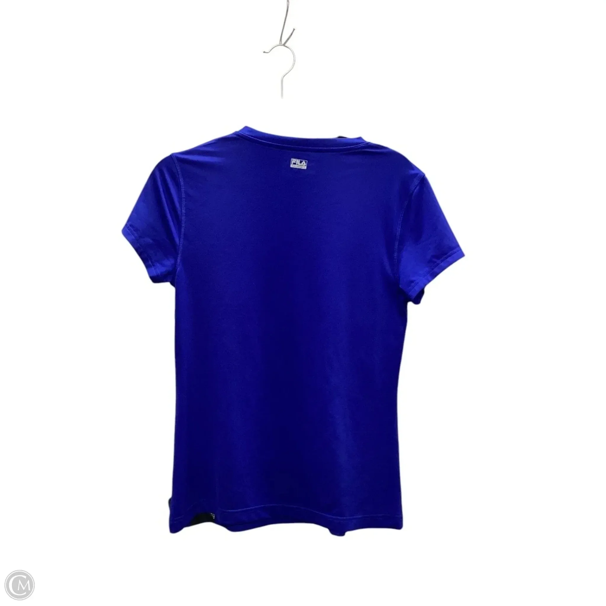 Athletic Top Short Sleeve By Fila In Blue, Size: M