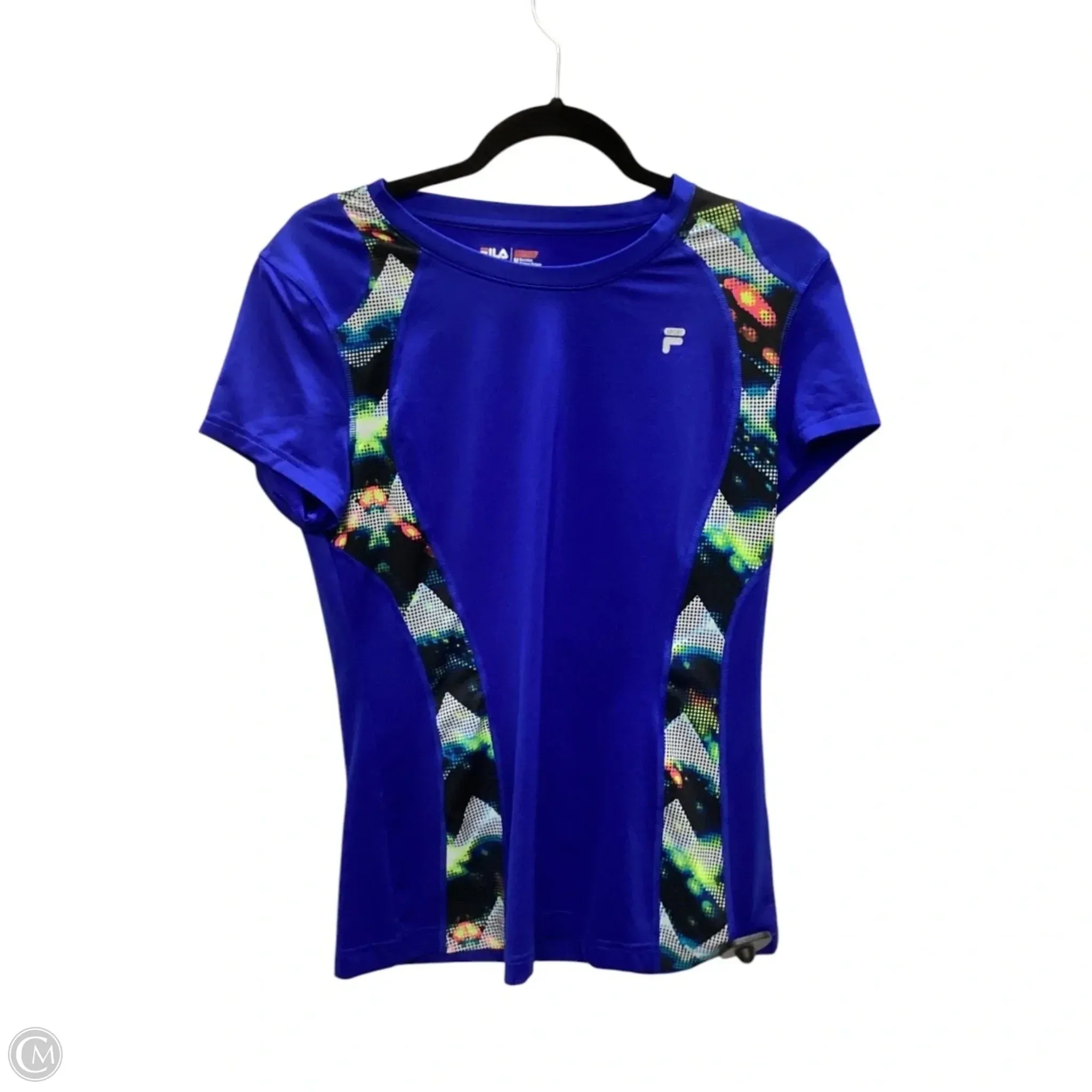 Athletic Top Short Sleeve By Fila In Blue, Size: M