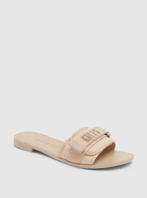 Beige Elyze Slide Sandals Guess