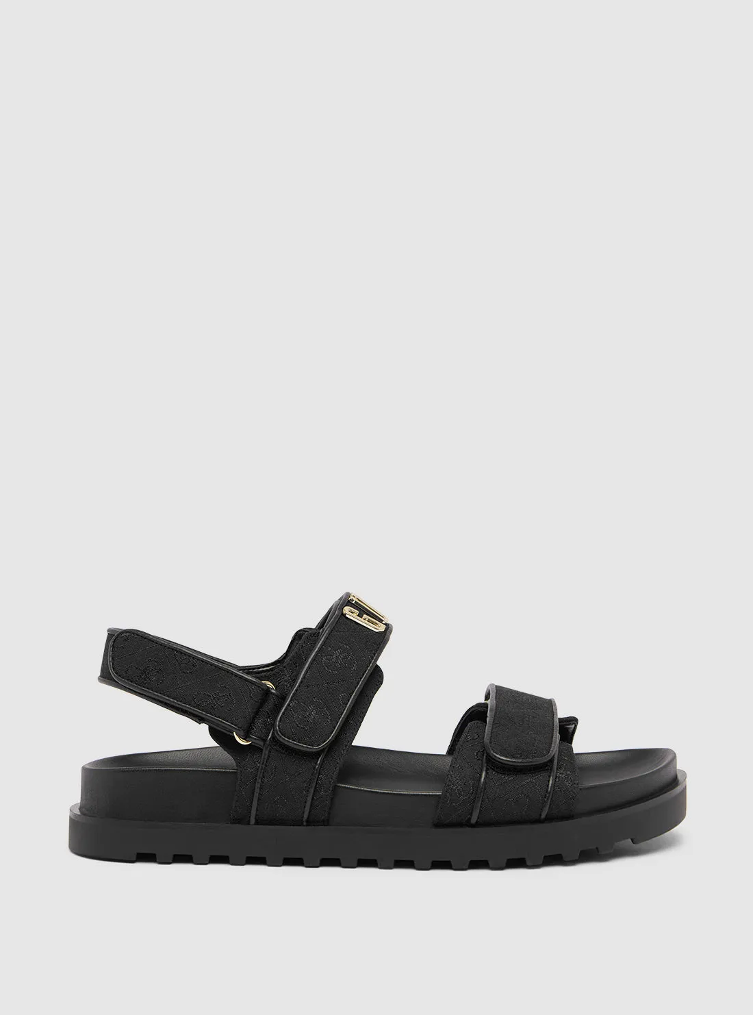 Black Fadison Strap Sandal Guess