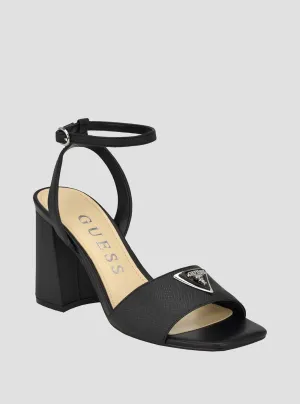 Black Gelyae Strappy Block Heels Guess