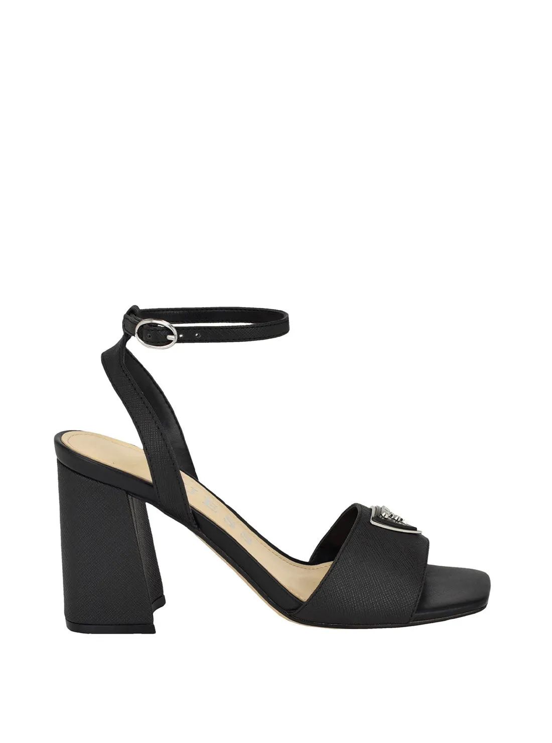 Black Gelyae Strappy Block Heels Guess