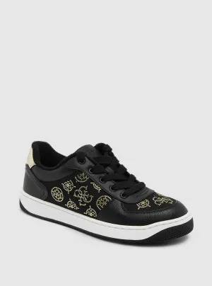 Black Invited Low-Top Sneakers Guess