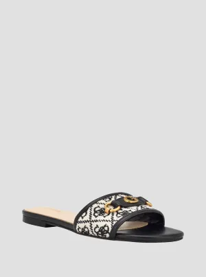Black Logo Hammi Slide Sandals Guess