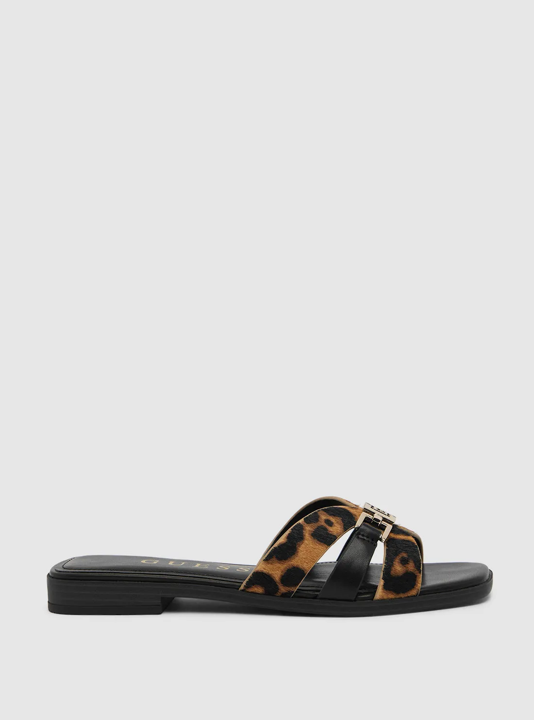 Black Tan Realla Sandals Guess