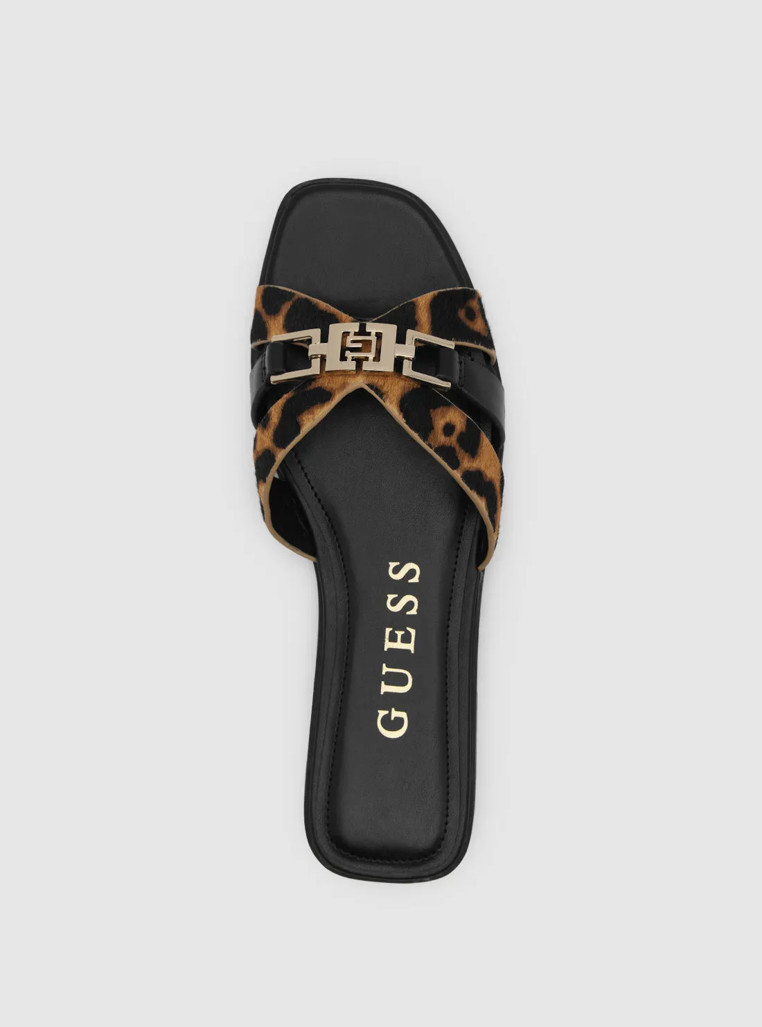 Black Tan Realla Sandals Guess
