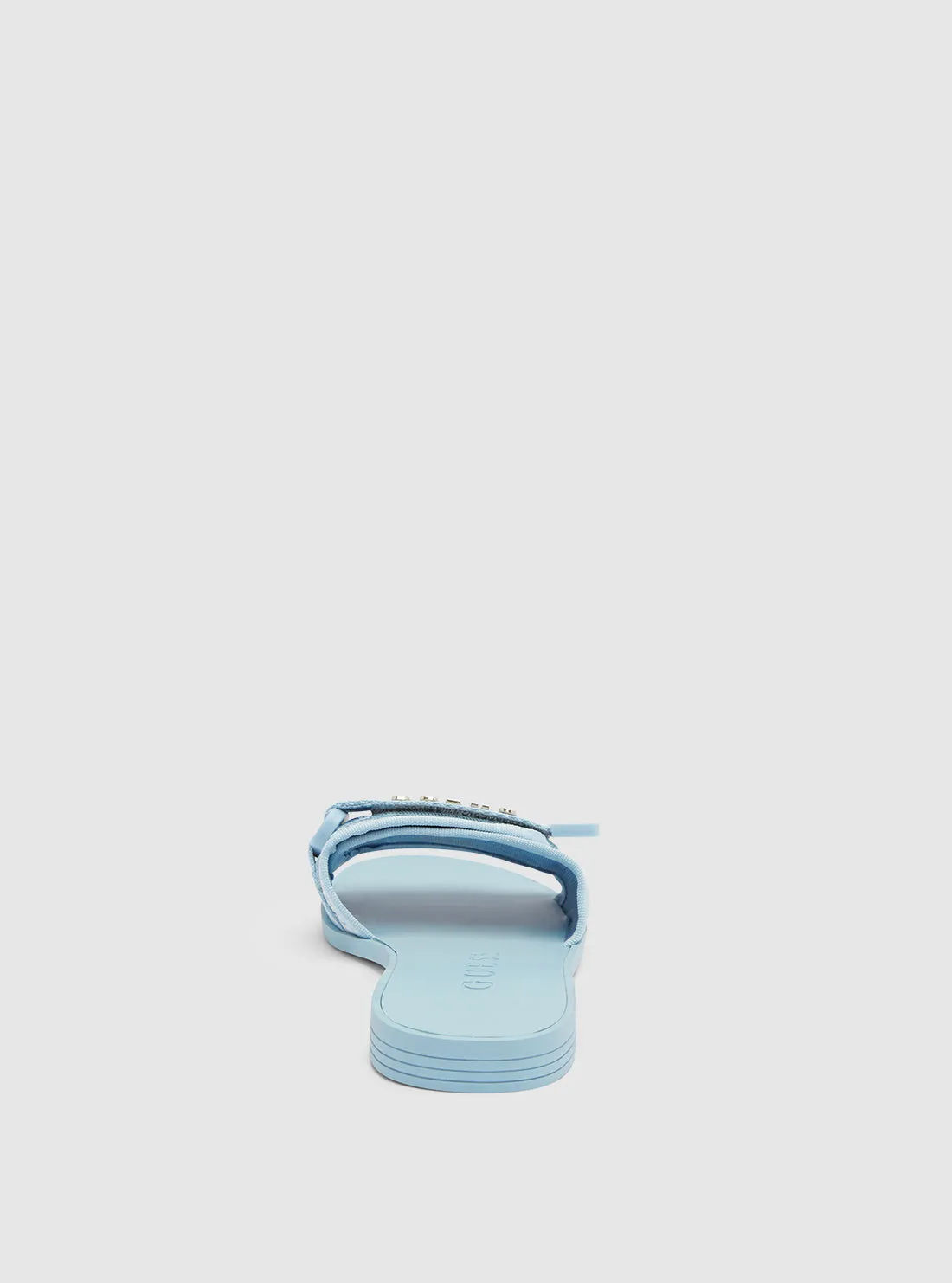 Blue Elyze Slide Sandals Guess