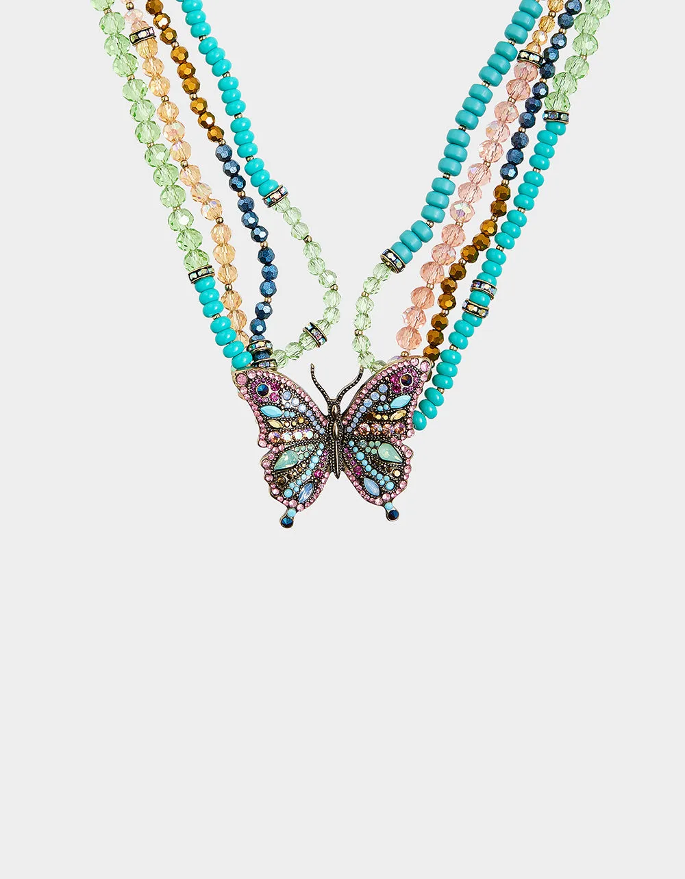 BOHO BUTTERFLY BEAD PENDANT MULTI Betsey Johnson