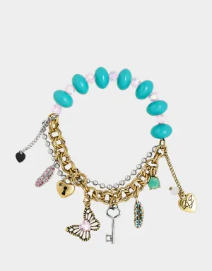 BOHO BUTTERFLY STRETCH BRACELET TURQUOISE Betsey Johnson