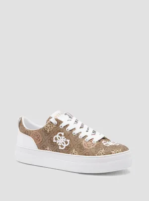 Brown Quattro G Gianele Low-Top Sneakers Guess