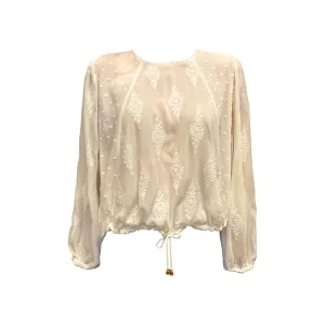 Clearance Price Tomlin Mix Media Embroidery Popover Top  Almost Sold Out!