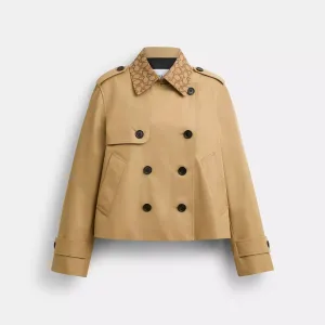 Coach Outlet Short Trench Coat With Signature Collar