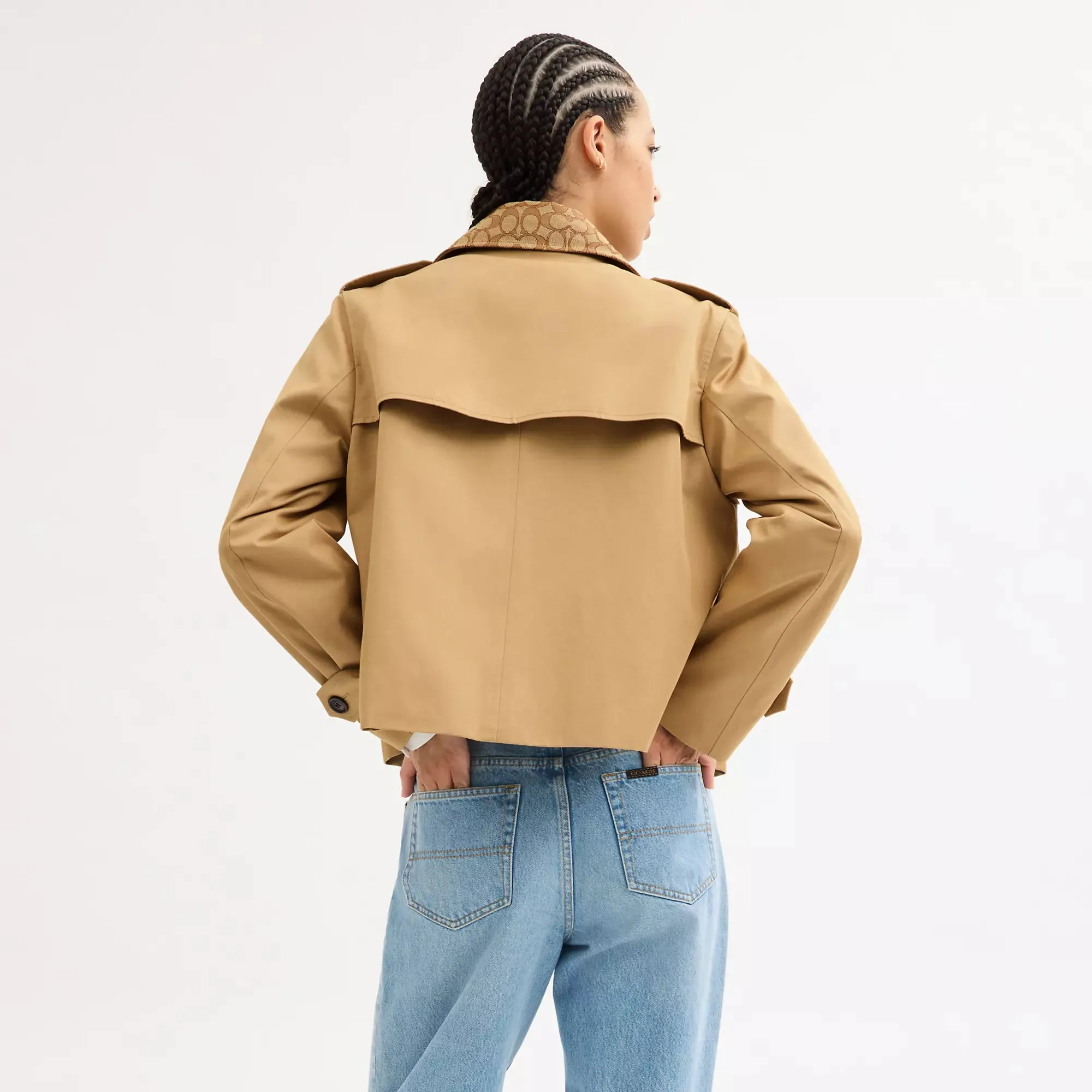 Coach Outlet Short Trench Coat With Signature Collar