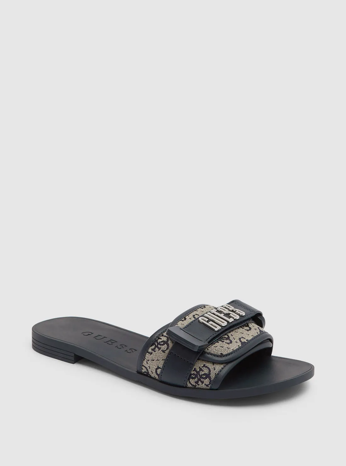 Dark Blue Elyze Slide Sandals Guess