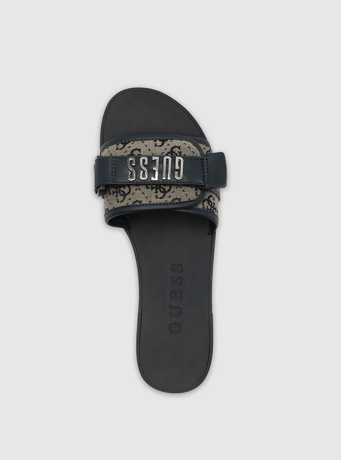 Dark Blue Elyze Slide Sandals Guess