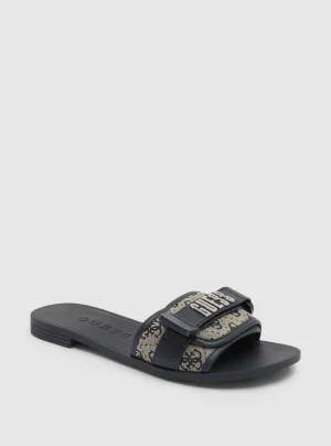 Dark Blue Elyze Slide Sandals Guess