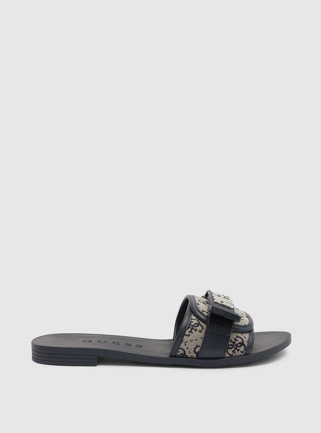 Dark Blue Elyze Slide Sandals Guess
