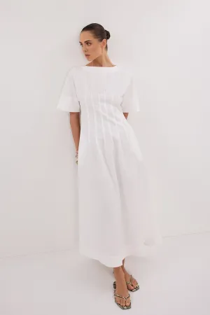 Dissh DAPHNE WHITE SLEEVED MIDI DRESS