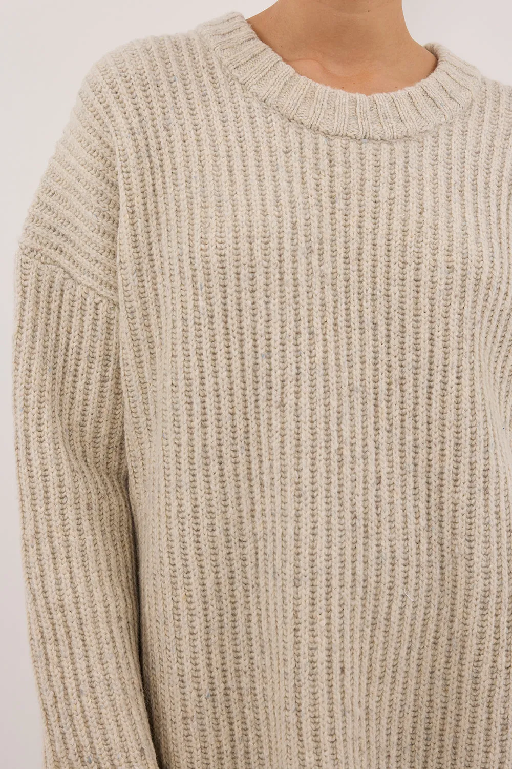 Dissh INDIA CREAM MARLE KNIT JUMPER