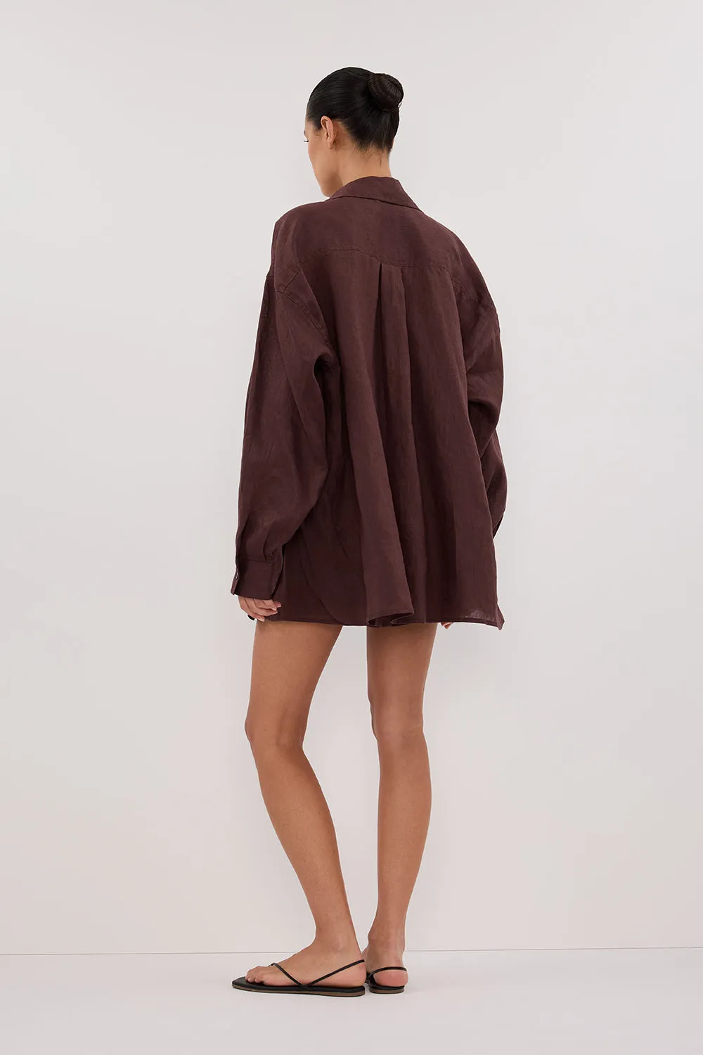 Dissh LUNE WALNUT LINEN SHIRT