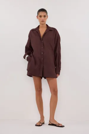 Dissh LUNE WALNUT LINEN SHIRT