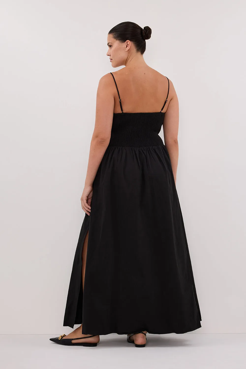 Dissh MILANO BLACK COTTON MIDI DRESS