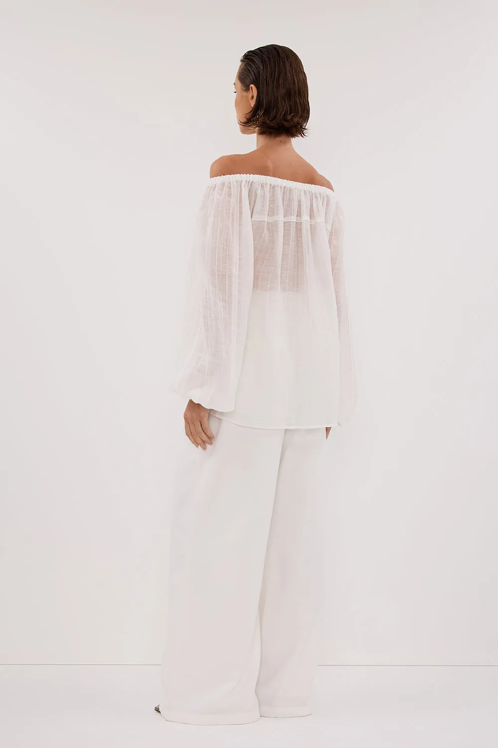 Dissh TAHITI WHITE LONG SLEEVE TOP