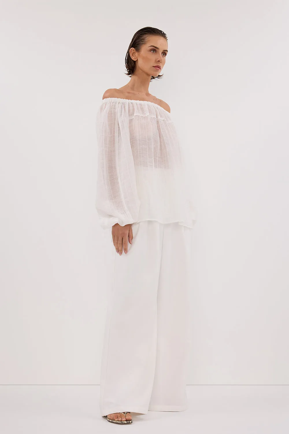 Dissh TAHITI WHITE LONG SLEEVE TOP