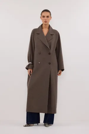 Dissh YORK COFFEE OVERSIZED WOOL BLEND COAT