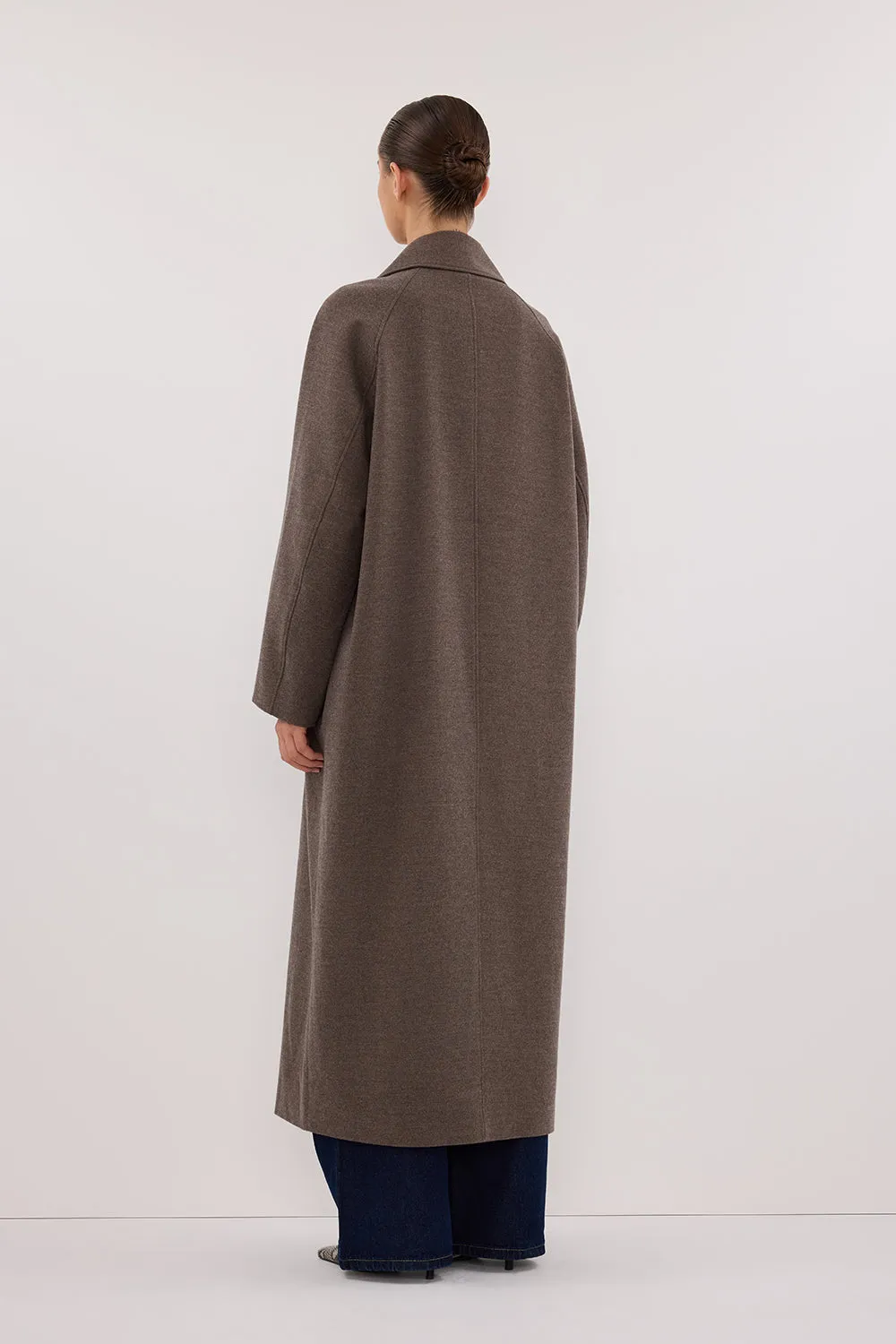 Dissh YORK COFFEE OVERSIZED WOOL BLEND COAT