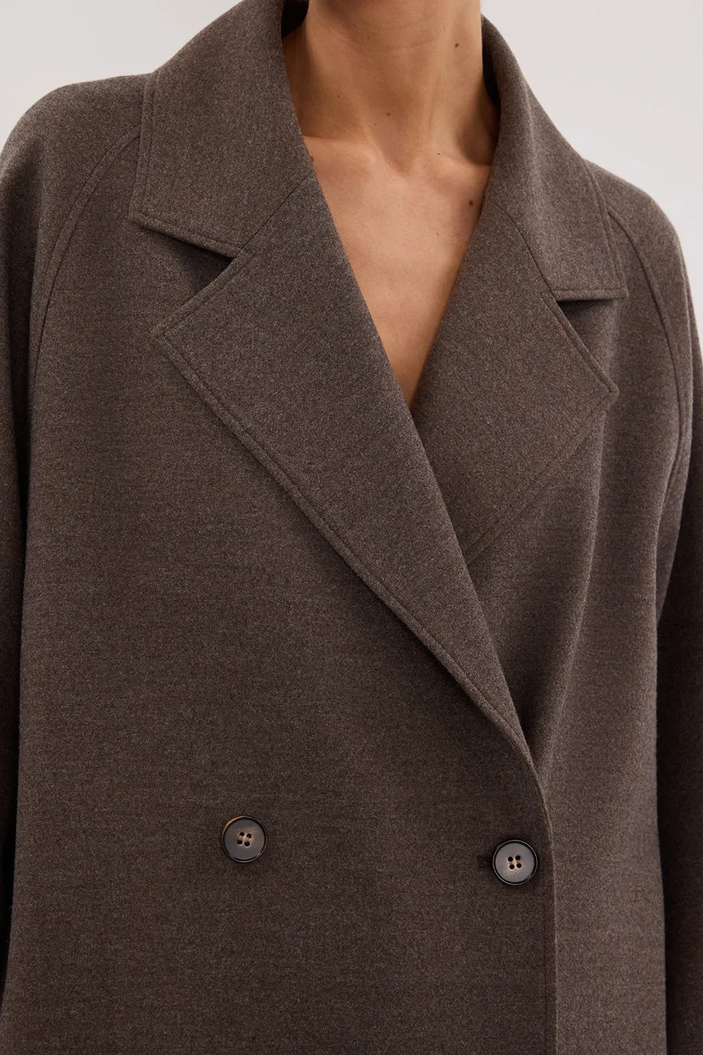 Dissh YORK COFFEE OVERSIZED WOOL BLEND COAT