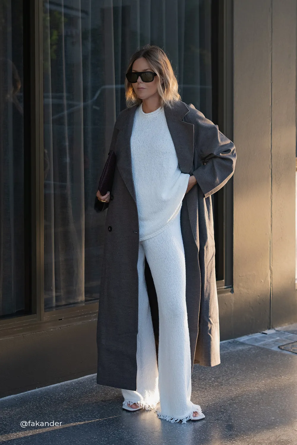 Dissh YORK COFFEE OVERSIZED WOOL BLEND COAT