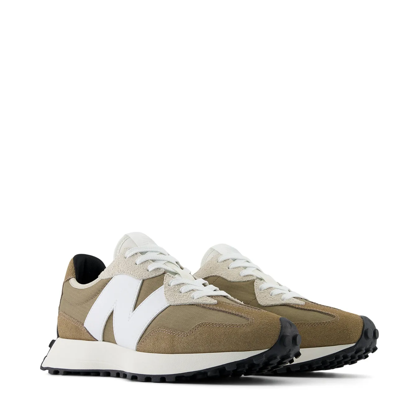 Editors Choice New Balance 327 Trainer Mushroom / White  Stylish & Comfortable