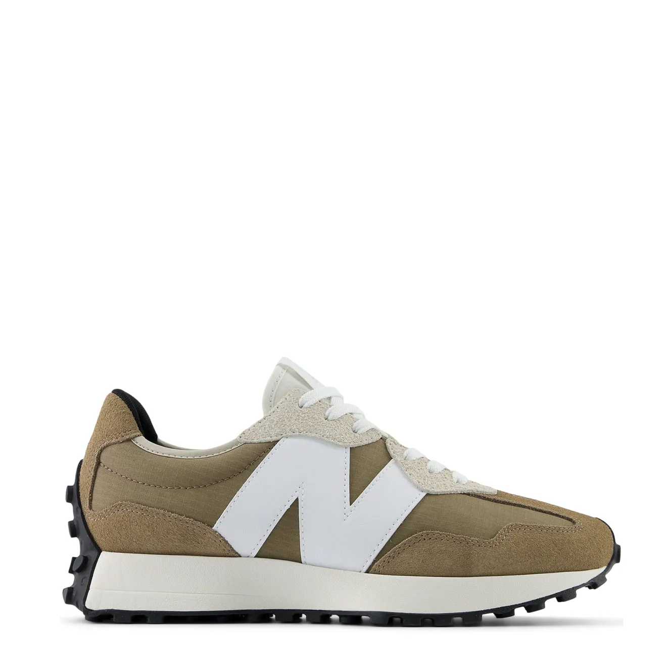 Editors Choice New Balance 327 Trainer Mushroom / White  Stylish & Comfortable