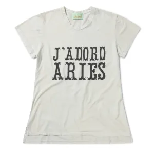 Editors Pick Aries Womens J'adoro Western Cap Sleeve Tee Off White  Today Only!