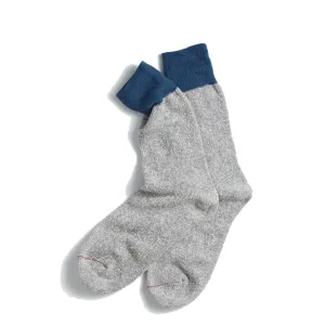 Editors Pick Rototo Double Face Crew Sock Blue / Gray  Going Fast!