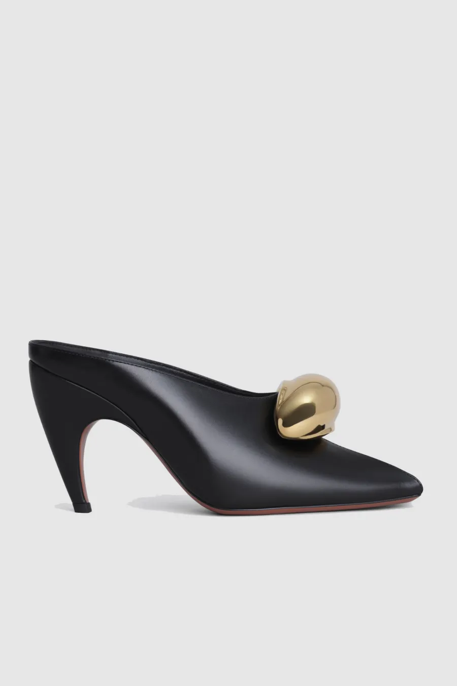 Emerson Hardware Buckle Fish Mouth Leather Mules Gloria Lanvin