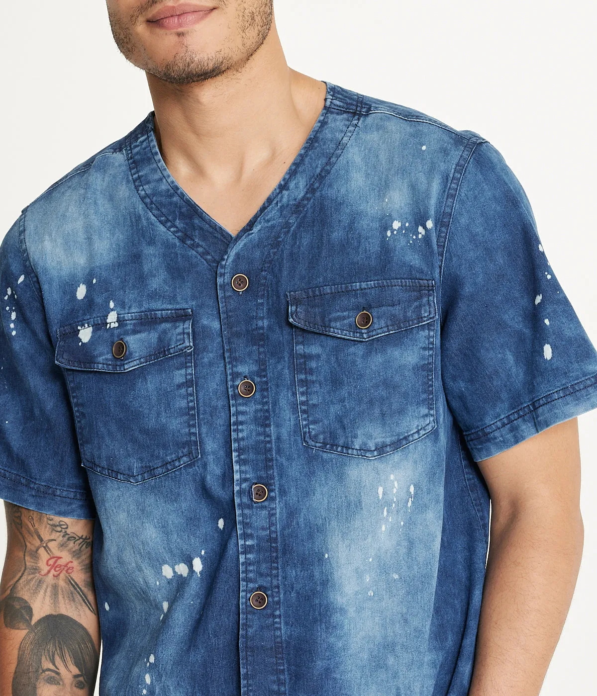 Final Few Brooklyn Laundry Men's Baseball Denim Shirt  Stylish & Comfortable