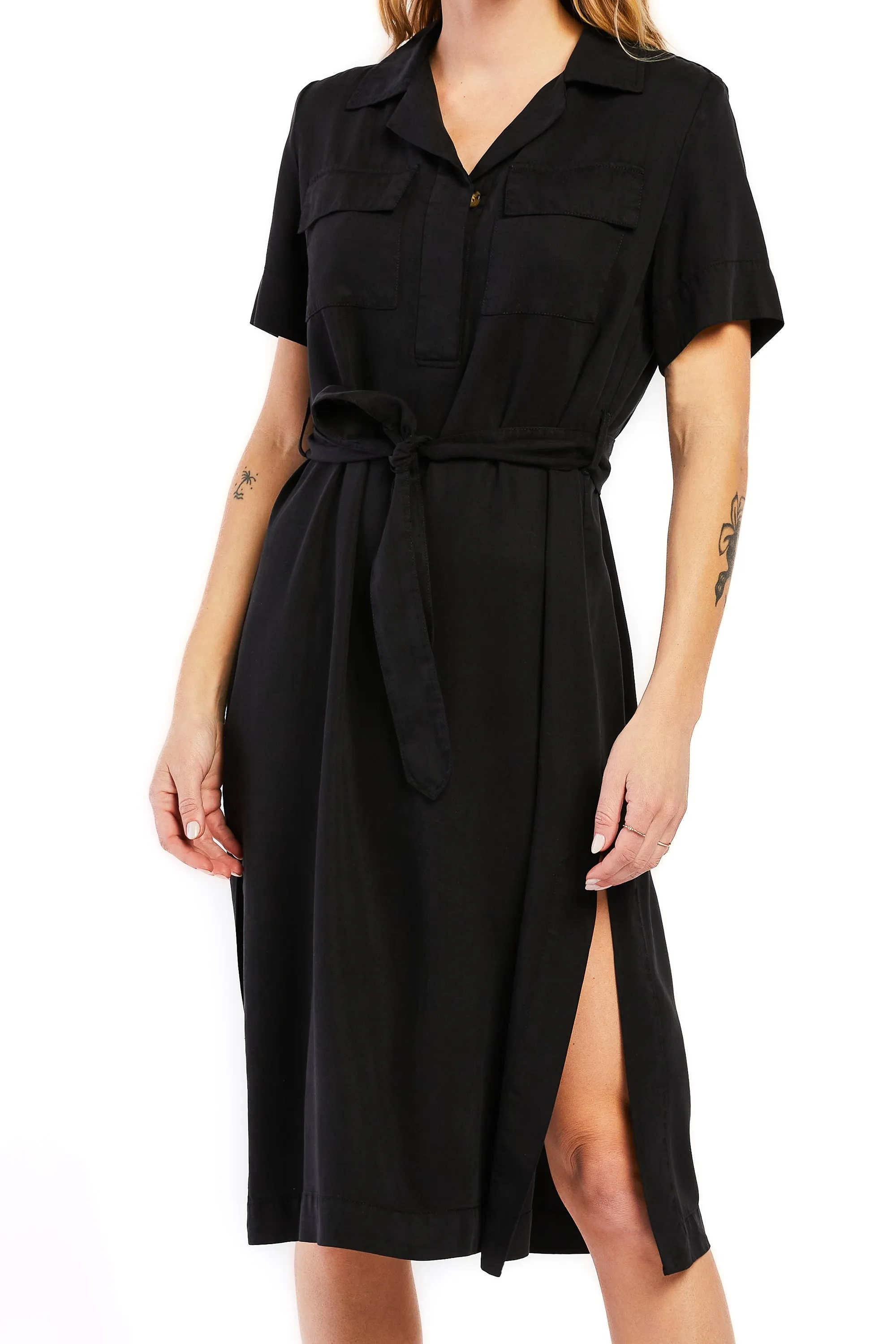 Final Few Short Sleeve Half Button Pop Over Shirt Dress  Almost Sold Out!