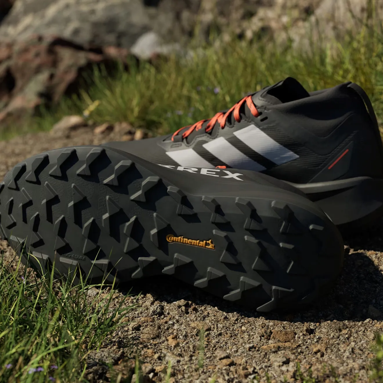 Flash Sale! Adidas Terrex Agravic GTX Trail Running Shoe Core Black / Grey / Semi Impact Orange  Going Fast!