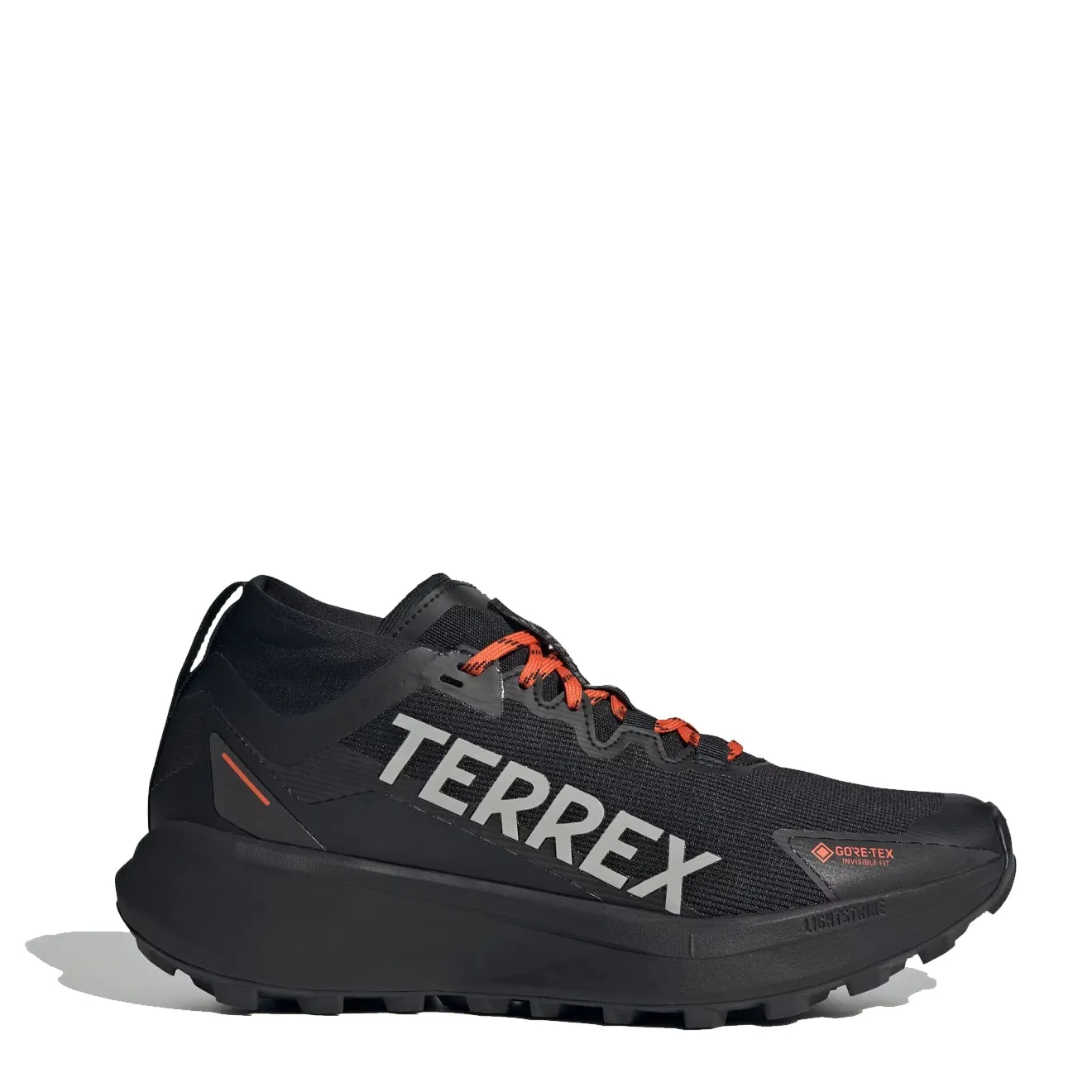 Flash Sale! Adidas Terrex Agravic GTX Trail Running Shoe Core Black / Grey / Semi Impact Orange  Going Fast!