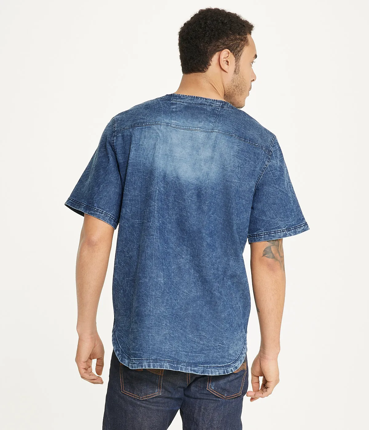 Flash Sale Brooklyn Laundry Men's Baseball Denim Shirt  Limited Release!