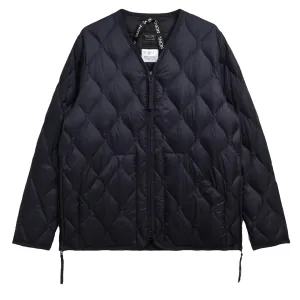 Flash Sale! Taion Womens Military V Neck W-Zip Down Jacket Dark Navy  Almost Sold Out!