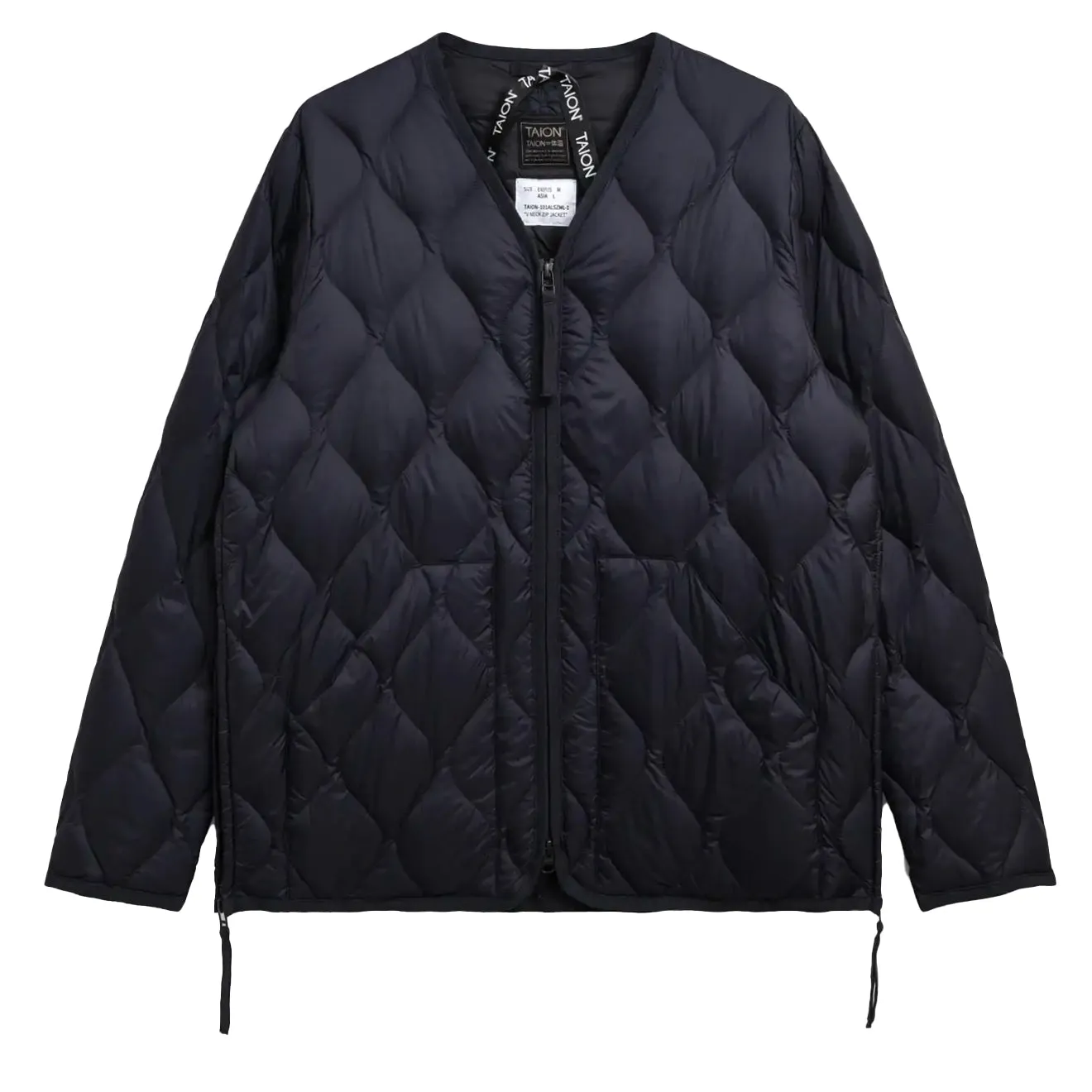 Flash Sale! Taion Womens Military V Neck W-Zip Down Jacket Dark Navy  Almost Sold Out!