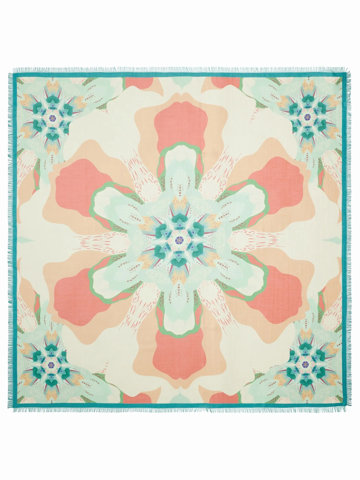 FRANCO FERRARI - DILETTO COTTON SILK SCARF IN CORAL 135CM