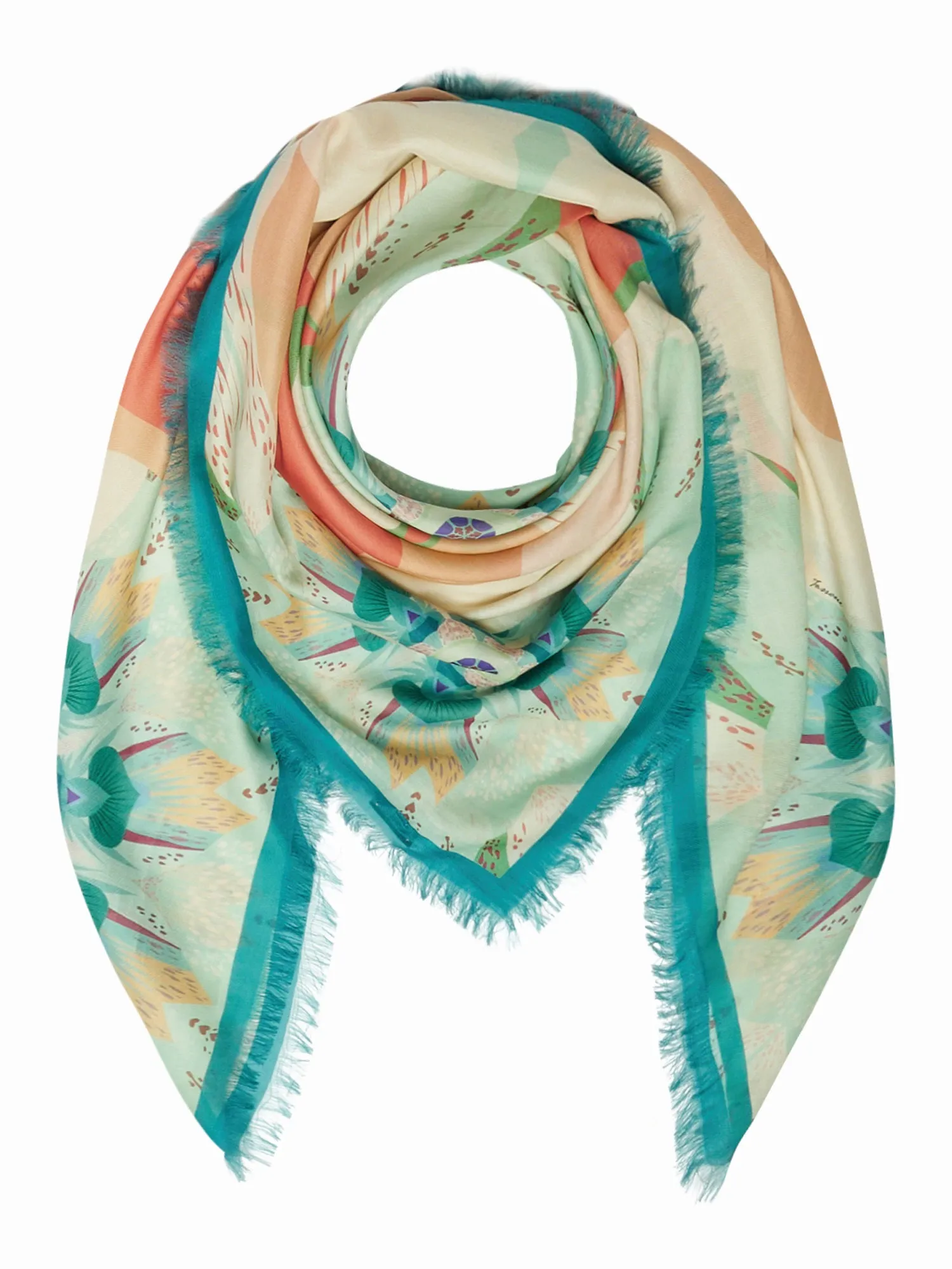 FRANCO FERRARI - DILETTO COTTON SILK SCARF IN CORAL 135CM