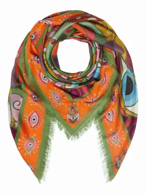 FRANCO FERRARI - DILETTO COTTON SILK SCARF IN EYES 135CM