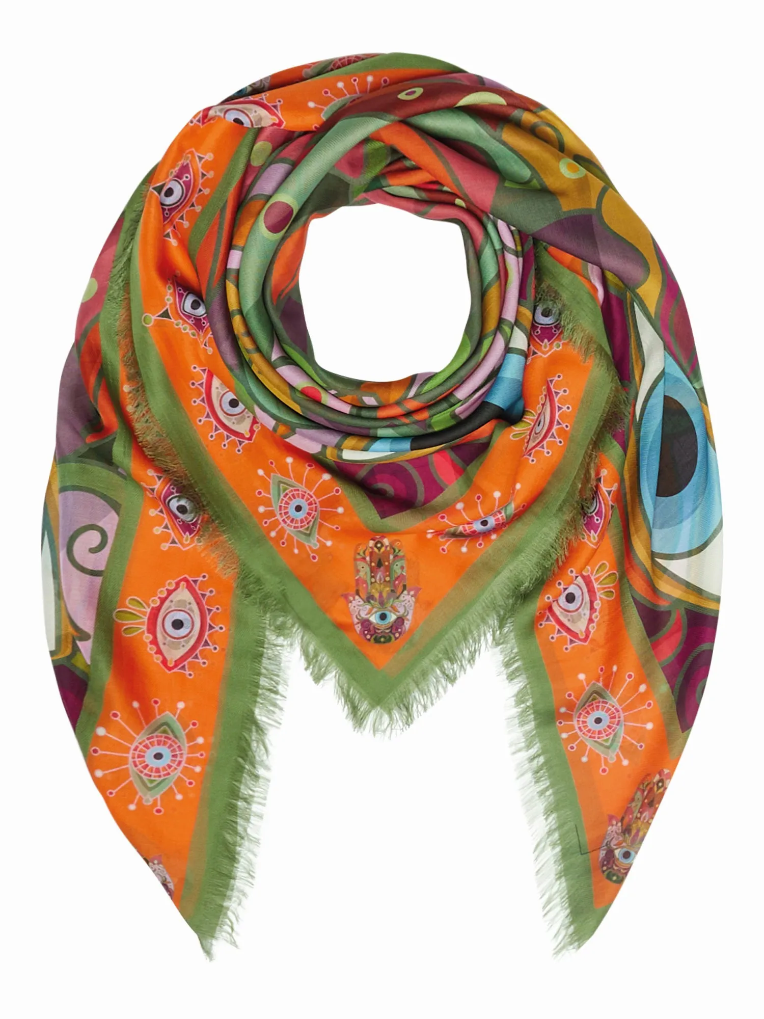 FRANCO FERRARI - DILETTO COTTON SILK SCARF IN EYES 135CM